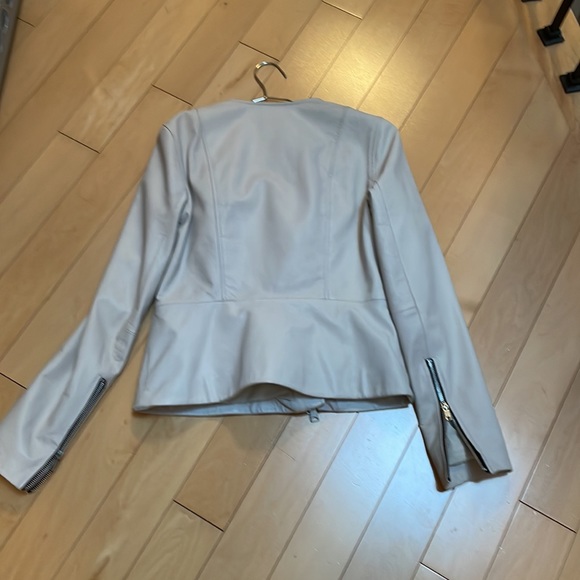 All Saints Fawn Leather Jacket - White - Picture 8 of 10